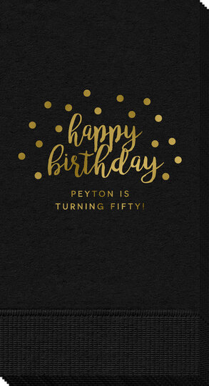 Confetti Dots Happy Birthday Guest Towels